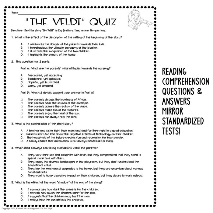 The veldt questions and answers pdf