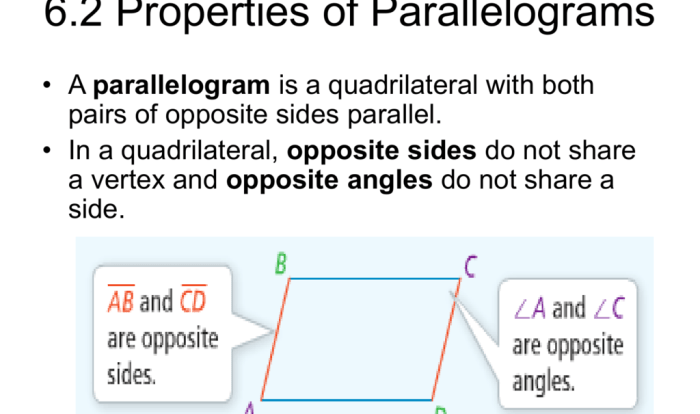 Properties of parallelograms maze 1