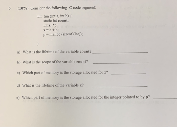 Which of the following code segments produces the output 987654321