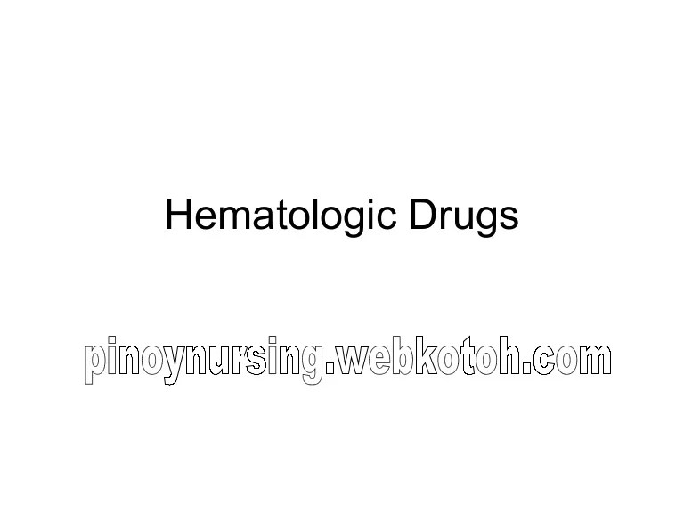 Pharmacology made easy 4.0 the hematologic system